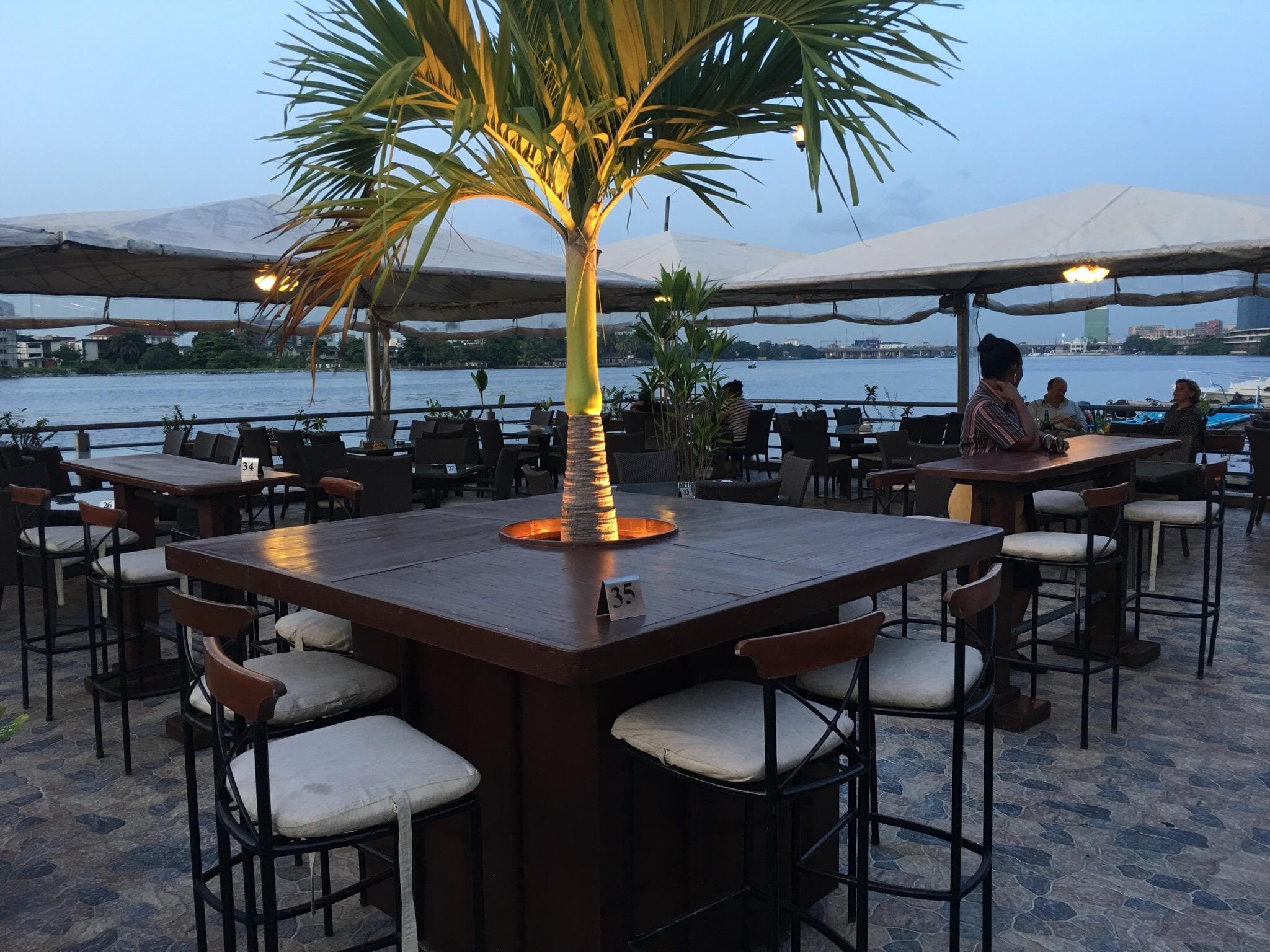 Seaside tables & light